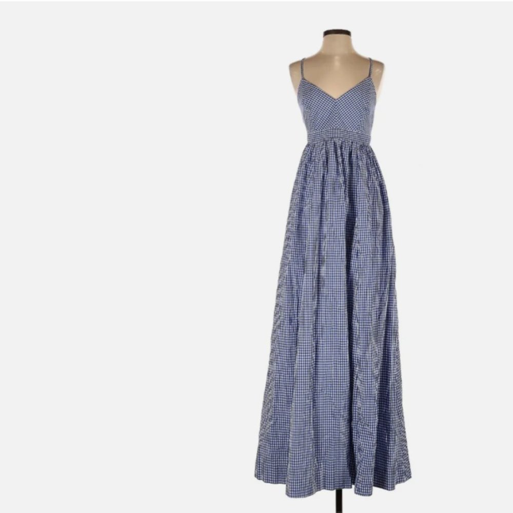 J Crew Maxi Gingham Strappy Dress